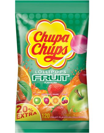 120 stk Chupa Chups Fruit - Stor Påse med Klubbor