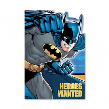 Inbjudningskort Batman med kuvert & klistermärke 8-pack